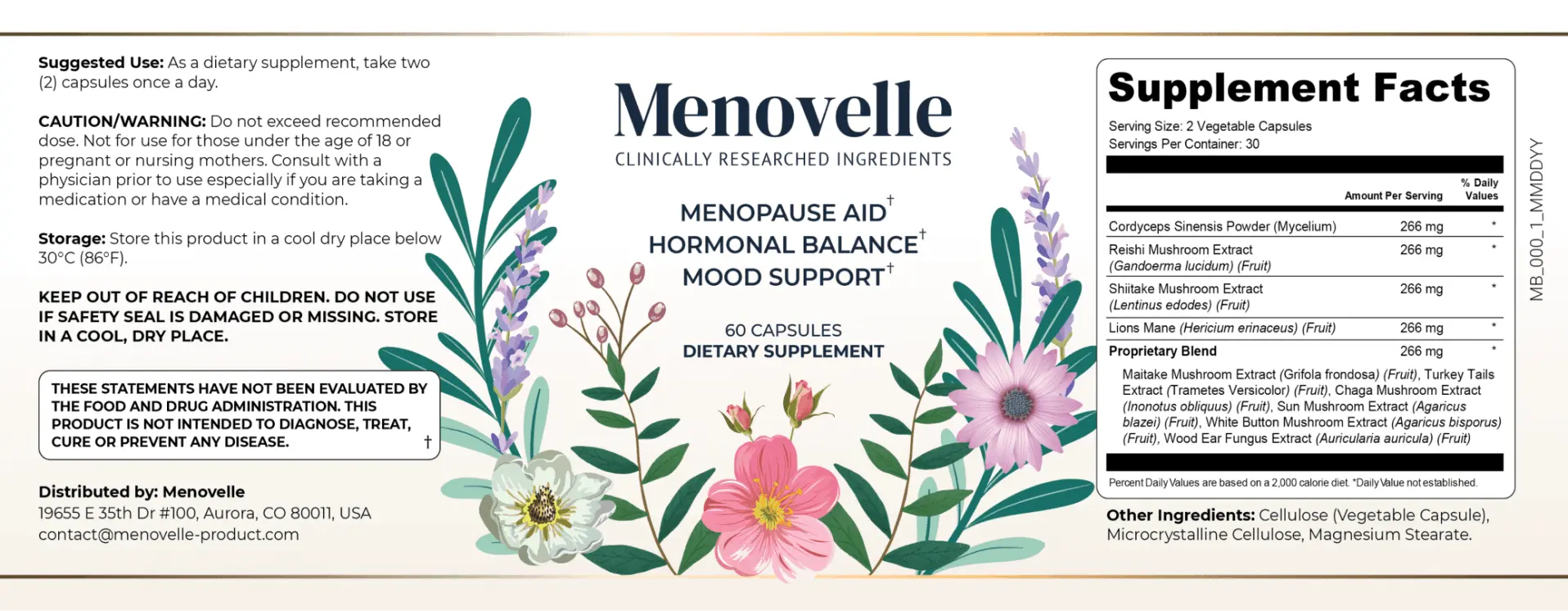 Menovelle Supplement Facts